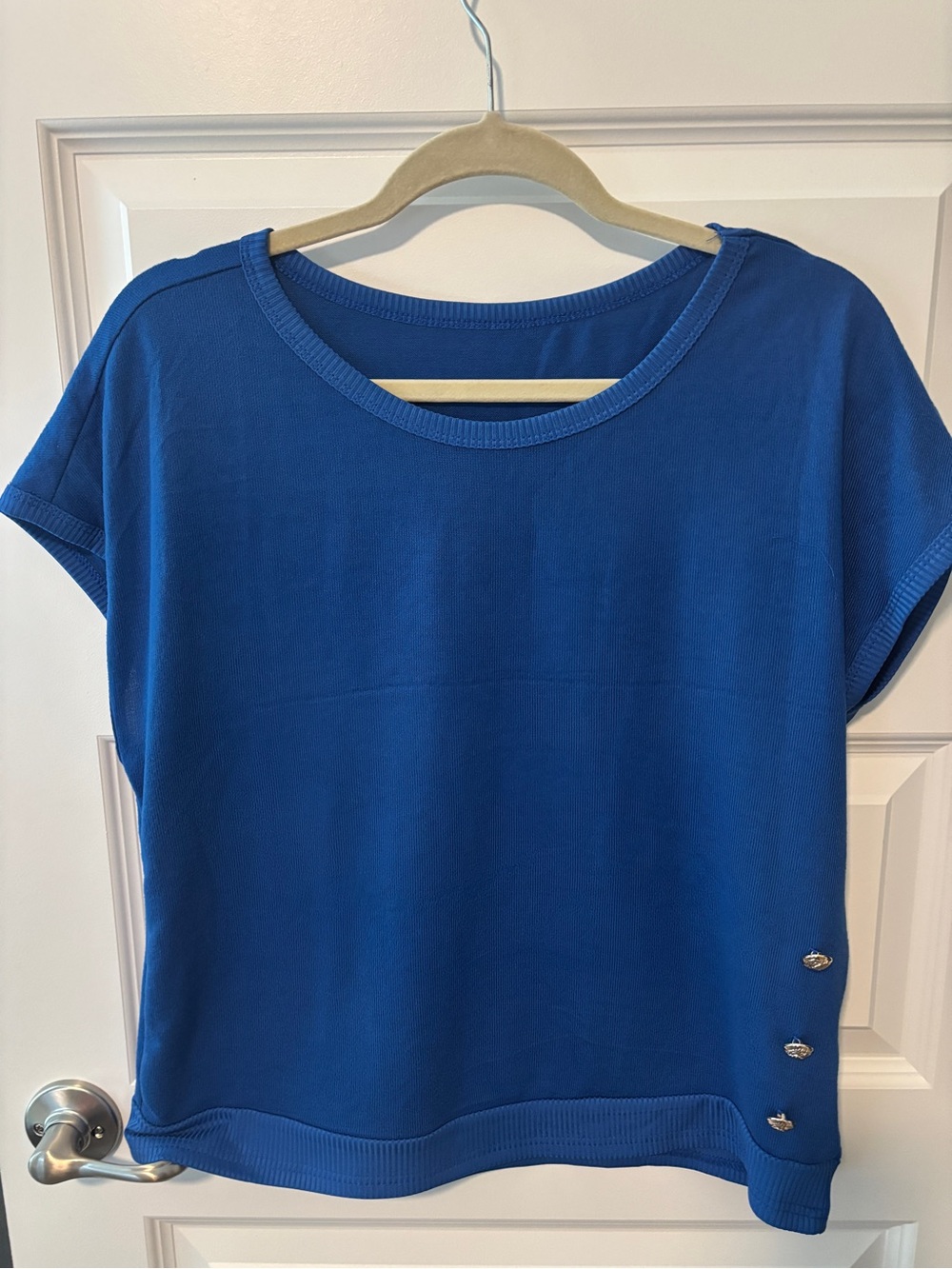 Women’s Short Sleeve Crewneck Top in Blue